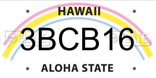 3BCB16 Hawaii License Plate