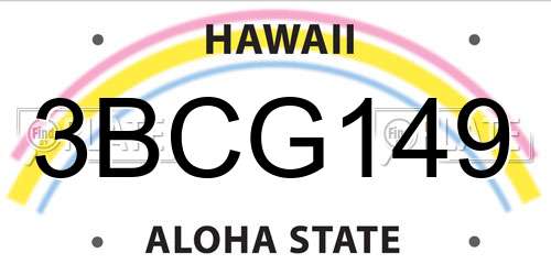 3BCG149 Hawaii License Plate
