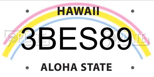 3BES89 Hawaii License Plate