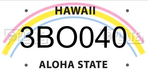 3BO040 Hawaii License Plate