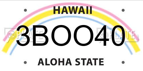 3BOO40 Hawaii License Plate