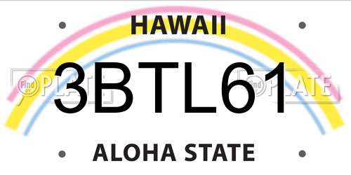 3BTL61 Hawaii License Plate