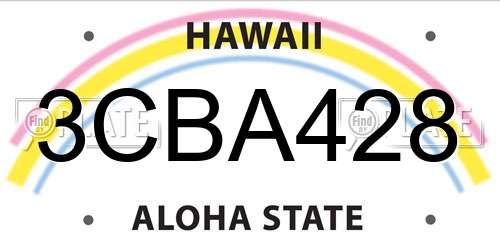 3CBA428 Hawaii License Plate