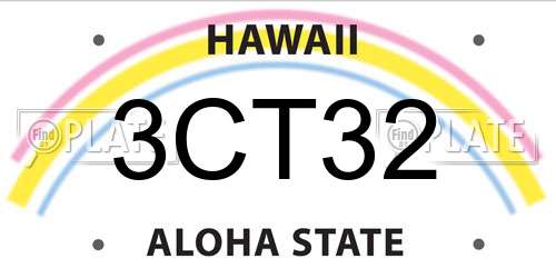 3CT32 Hawaii License Plate