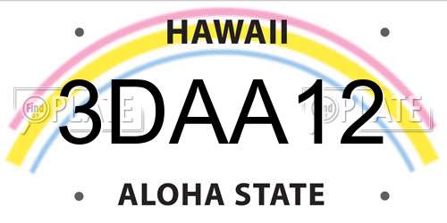 3DAA12 Hawaii License Plate