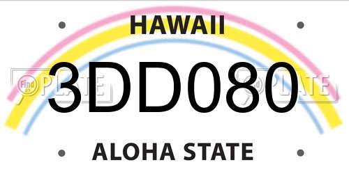 3DD080 Hawaii License Plate