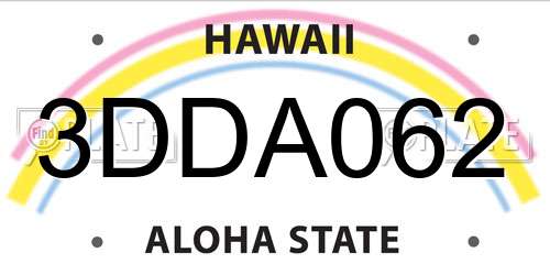3DDA062 Hawaii License Plate