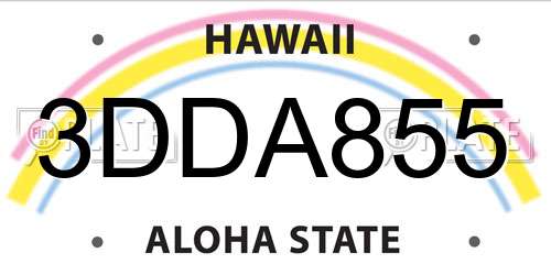 3DDA855 Hawaii License Plate