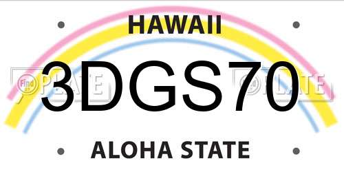 3DGS70 Hawaii License Plate