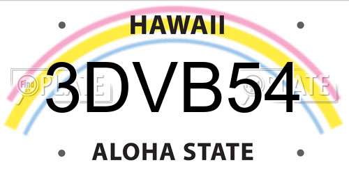 3DVB54 Hawaii License Plate