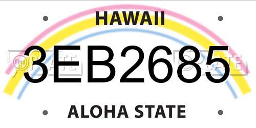 3EB2685 Hawaii License Plate