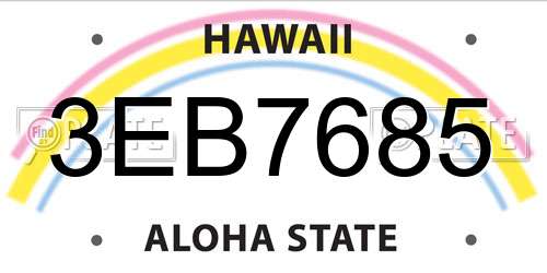 3EB7685 Hawaii License Plate