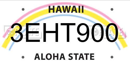 3EHT900 Hawaii License Plate