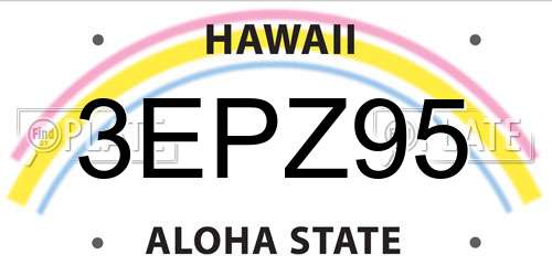 3EPZ95 Hawaii License Plate