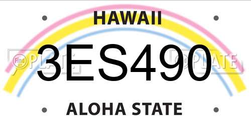 3ES490 Hawaii License Plate