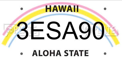 3ESA90 Hawaii License Plate