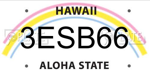 3ESB66 Hawaii License Plate