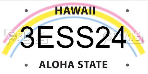 3ESS24 Hawaii License Plate