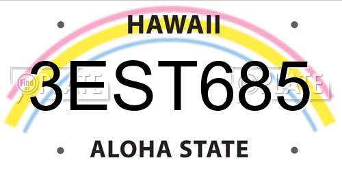3EST685 Hawaii License Plate