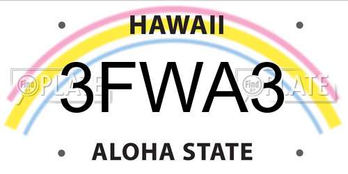 3FWA3 Hawaii License Plate