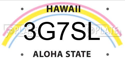 3G7SL Hawaii License Plate