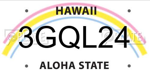 3GQL24 Hawaii License Plate