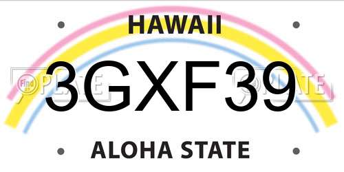 3GXF39 Hawaii License Plate
