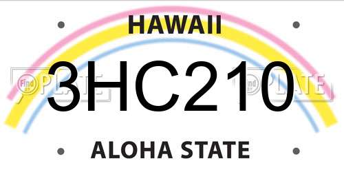 3HC210 Hawaii License Plate