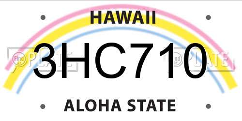 3HC710 Hawaii License Plate