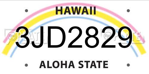 3JD2829 Hawaii License Plate