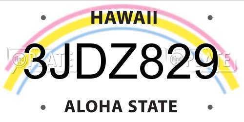 3JDZ829 Hawaii License Plate