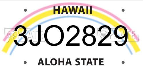 3JO2829 Hawaii License Plate