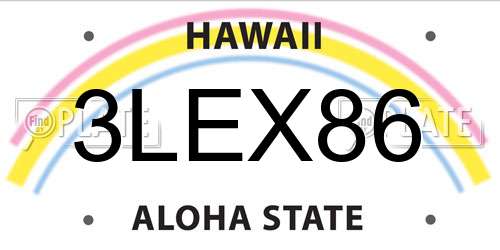 3LEX86 Hawaii License Plate