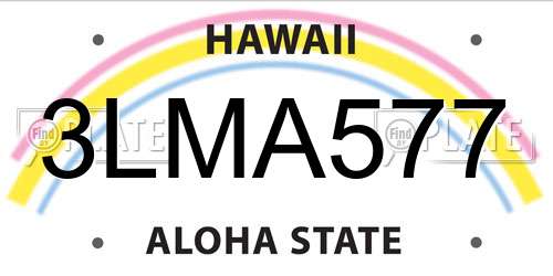 3LMA577 Hawaii License Plate