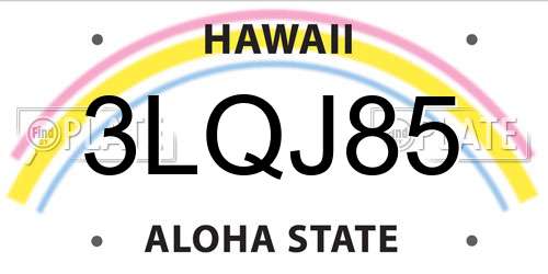 3LQJ85 Hawaii License Plate