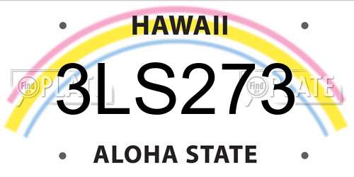 3LS273 Hawaii License Plate