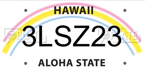 3LSZ23 Hawaii License Plate