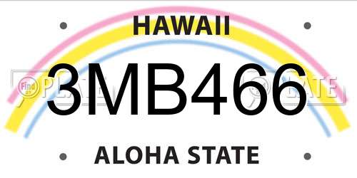 3MB466 Hawaii License Plate