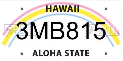 3MB815 Hawaii License Plate