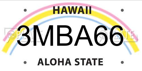 3MBA66 Hawaii License Plate
