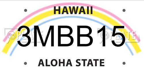 3MBB15 Hawaii License Plate