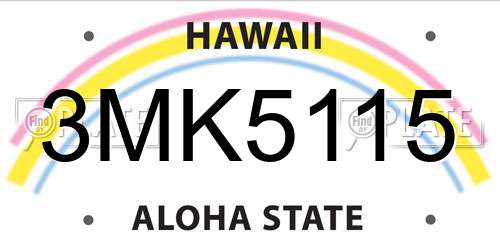 3MK5115 Hawaii License Plate
