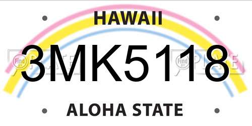 3MK5118 Hawaii License Plate