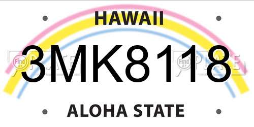 3MK8118 Hawaii License Plate