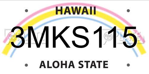 3MKS115 Hawaii License Plate