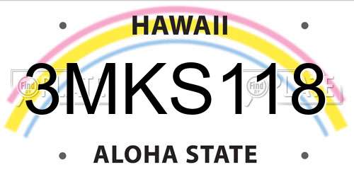 3MKS118 Hawaii License Plate