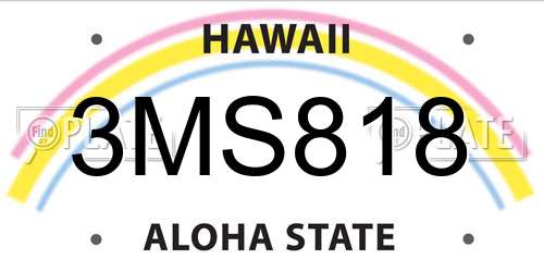 3MS818 Hawaii License Plate