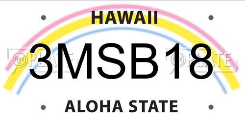 3MSB18 Hawaii License Plate