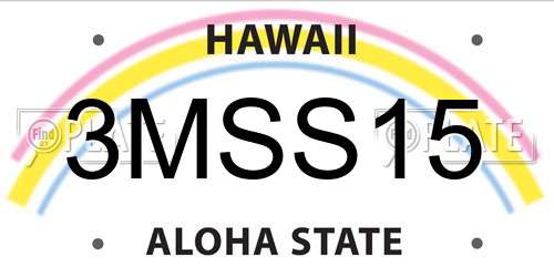 3MSS15 Hawaii License Plate