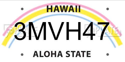 3MVH47 Hawaii License Plate